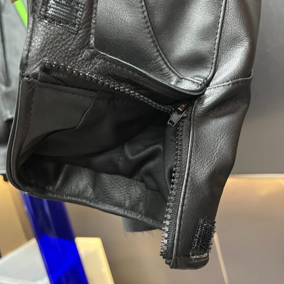 Balenciaga Oversized Leather Bikers Jacket – Jet Black / Neon - Picture 7 of 10